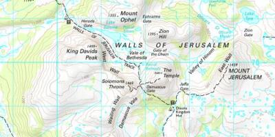 Topograficzna mapa Jerozolimy