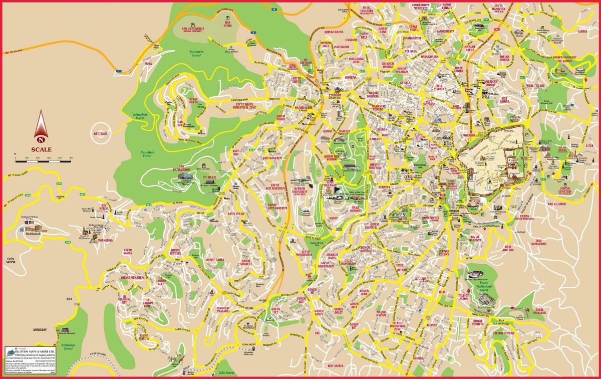 na mapie Jerozolimy