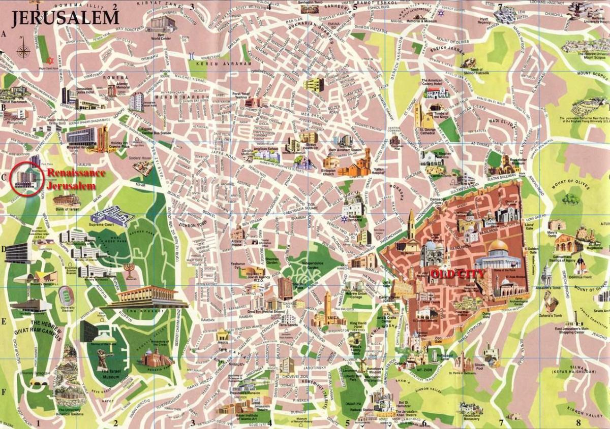 mapa ulic Jerozolimy