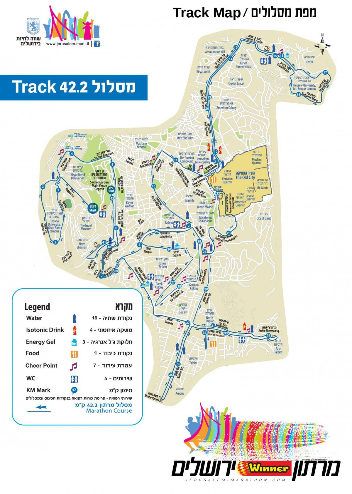 mapa maraton Jerozolimski