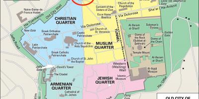 Mapa bramy damasceńskiej Jerozolimy