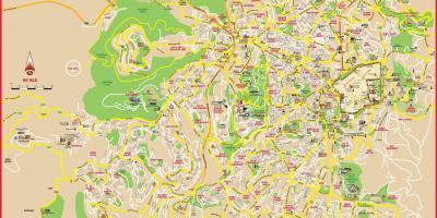 Mapa turystyczna w Jerozolimie