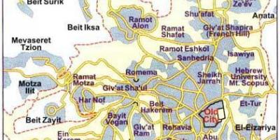Mapa okolic Jerozolimy