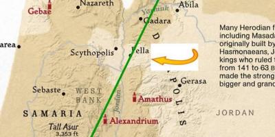 Mapa Jerozolimy do Damaszku