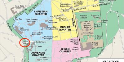Mapa Яффские bramy Jerozolimy